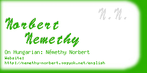 norbert nemethy business card