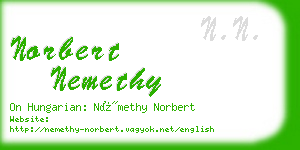 norbert nemethy business card